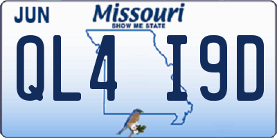 MO license plate QL4I9D