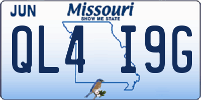 MO license plate QL4I9G