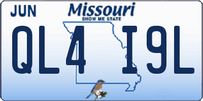 MO license plate QL4I9L