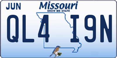 MO license plate QL4I9N
