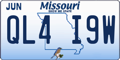 MO license plate QL4I9W