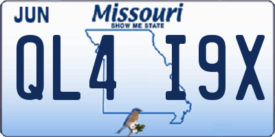 MO license plate QL4I9X