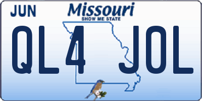 MO license plate QL4J0L