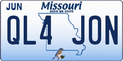 MO license plate QL4J0N