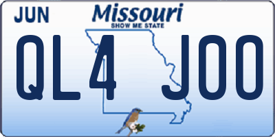 MO license plate QL4J0O