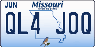MO license plate QL4J0Q