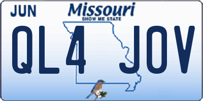 MO license plate QL4J0V