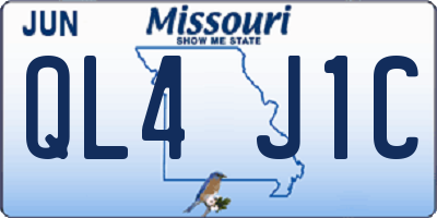 MO license plate QL4J1C
