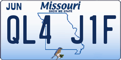 MO license plate QL4J1F
