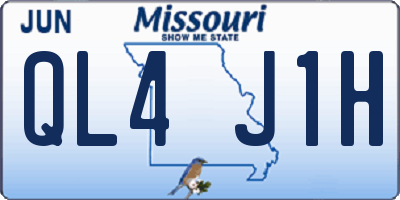 MO license plate QL4J1H