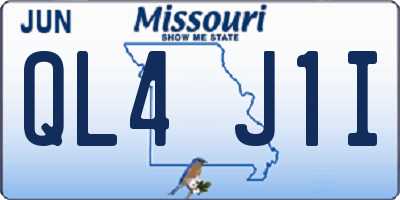MO license plate QL4J1I