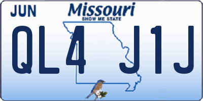 MO license plate QL4J1J