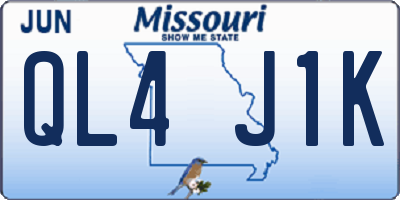 MO license plate QL4J1K