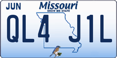 MO license plate QL4J1L