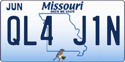 MO license plate QL4J1N