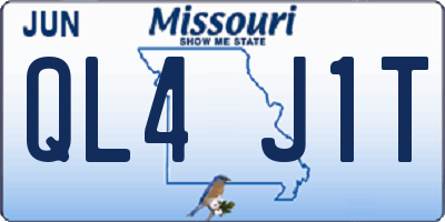 MO license plate QL4J1T