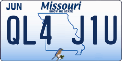 MO license plate QL4J1U