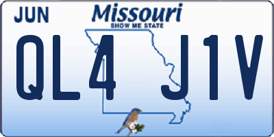 MO license plate QL4J1V