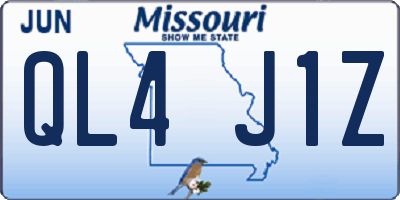 MO license plate QL4J1Z