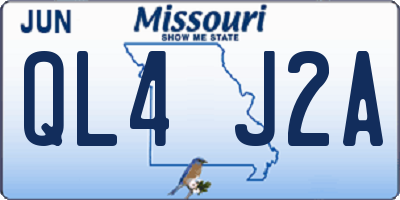 MO license plate QL4J2A