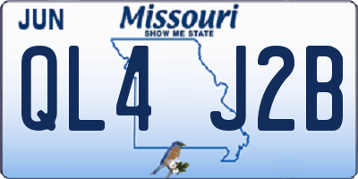 MO license plate QL4J2B