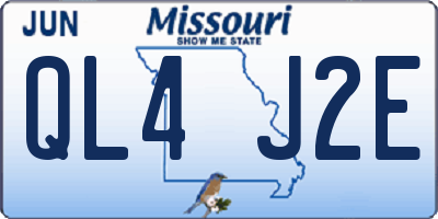 MO license plate QL4J2E