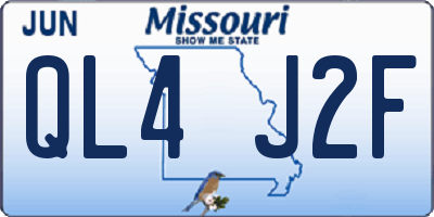 MO license plate QL4J2F