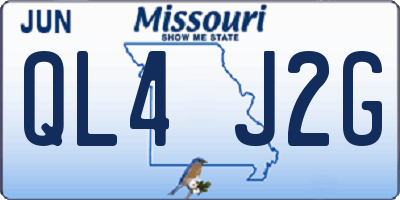 MO license plate QL4J2G