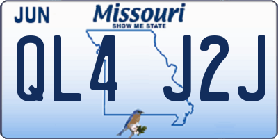 MO license plate QL4J2J