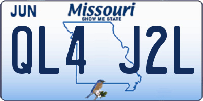 MO license plate QL4J2L
