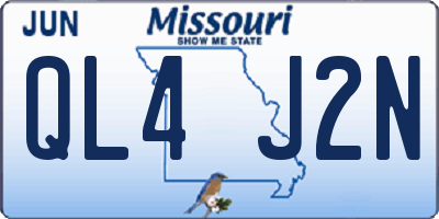 MO license plate QL4J2N