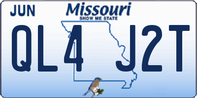 MO license plate QL4J2T