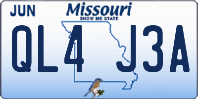 MO license plate QL4J3A
