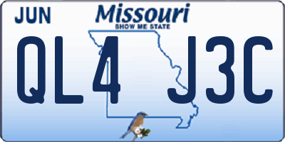 MO license plate QL4J3C