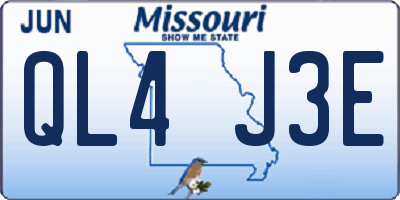 MO license plate QL4J3E