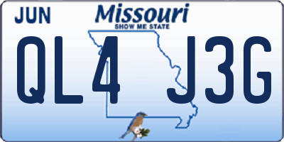 MO license plate QL4J3G
