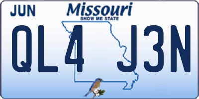 MO license plate QL4J3N