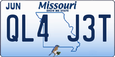MO license plate QL4J3T