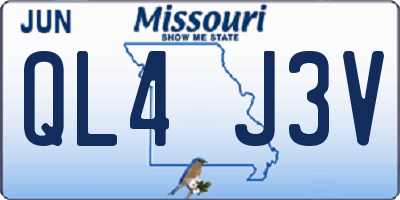 MO license plate QL4J3V