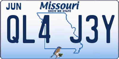 MO license plate QL4J3Y