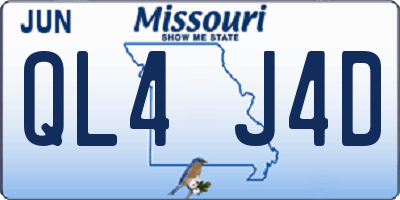 MO license plate QL4J4D