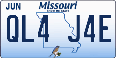 MO license plate QL4J4E