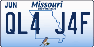 MO license plate QL4J4F