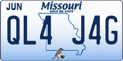 MO license plate QL4J4G