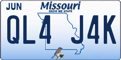 MO license plate QL4J4K