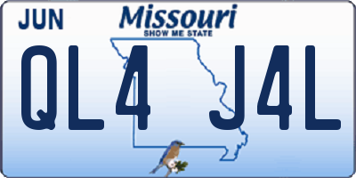 MO license plate QL4J4L