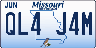 MO license plate QL4J4M