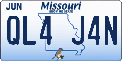 MO license plate QL4J4N