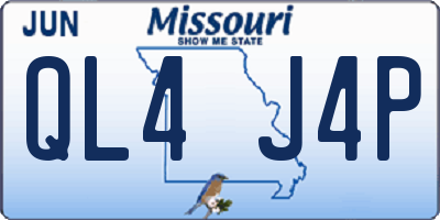 MO license plate QL4J4P
