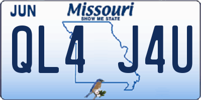 MO license plate QL4J4U